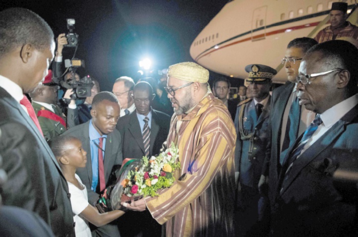 L’arrivée du Souverain à Lusaka.               Ph.MAP