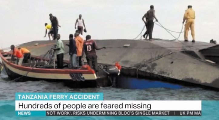 100 morts dans le naufrage d'un ferry sur le lac Victoria en  Tanzanie