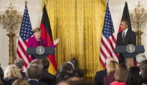 ​Angela  Merkel défend un plan de paix franco-allemand  à Washington