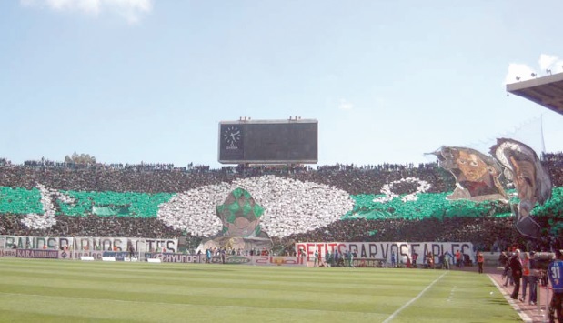 Comme à l’accoutumée, le public a brillé de mille feux, ici le tifo des Verts