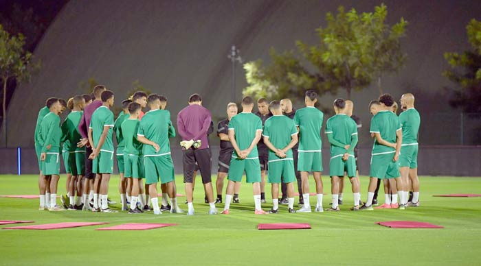 Séance d’entraînement du Onze national au Complexe Mohammed VI de football