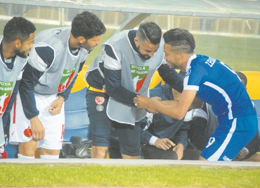 Moutarraji, auteur d’un doublé contre le WAC son club formateur.                                                         Ph Bahafid