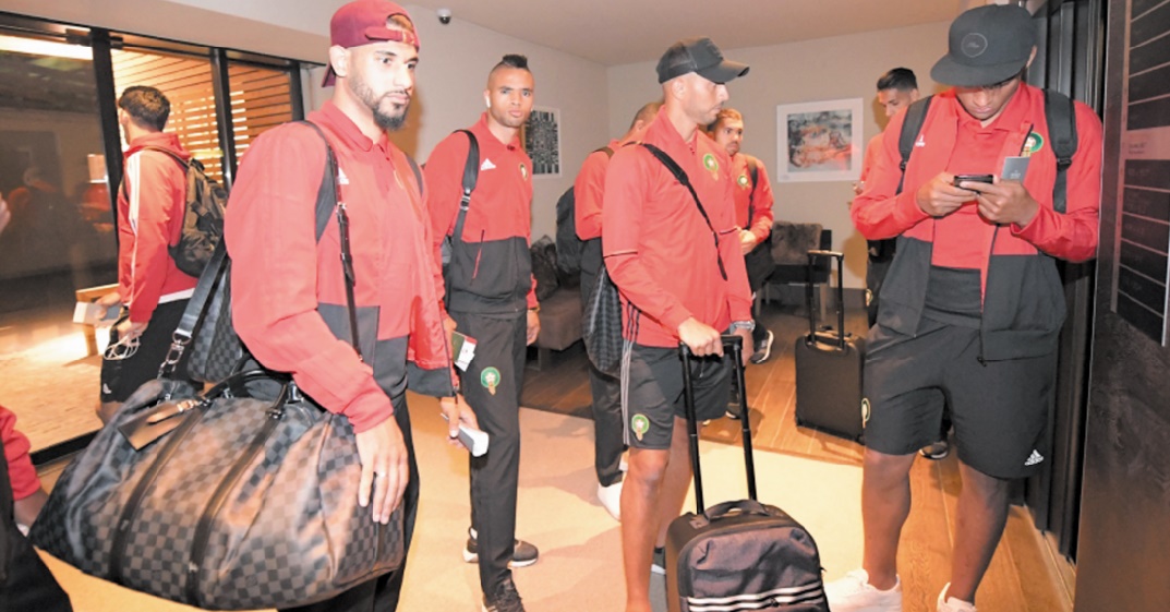 L’équipe nationale à son arrivée à l’aéroport de Genève. 				     Ph. frmf.ma