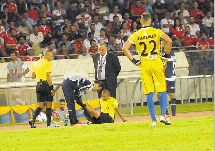 Jiyed blessé n’a pu terminer le match.