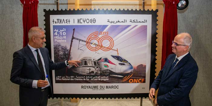 Emission d’un timbre-poste commémoratif du 60eme anniversaire de l’ONCF