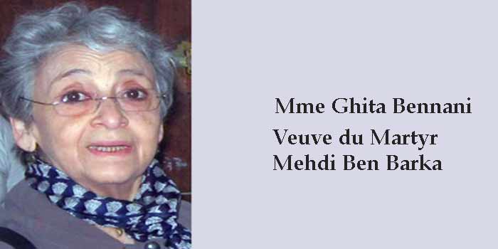 Décès de Mme Ghita Bennani, veuve du martyr Mehdi Ben Barka