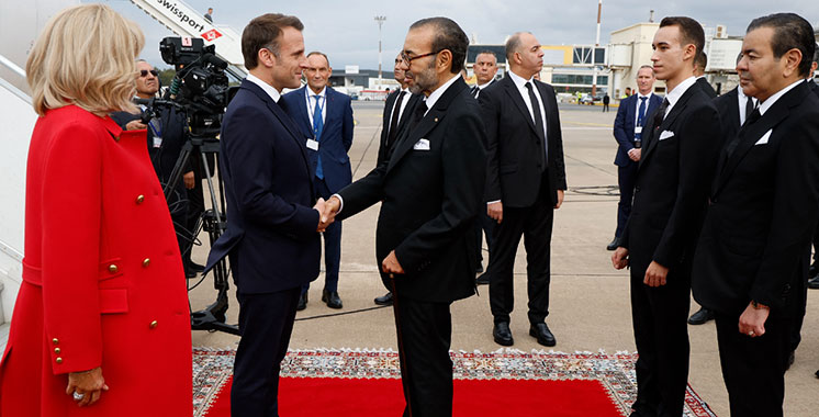 Arrivée au Maroc du Président français pour une visite d'Etat au Royaume à l'invitation de Sa Majesté le Roi