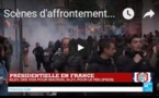 Scènes d'affrontements à Paris entre manifestants et forces de l'ordre après la victoire d'E. Macron