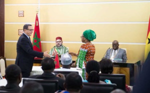 S.M le Roi et le chef de l'Etat ghanéen président la cérémonie de signature de 25 accords