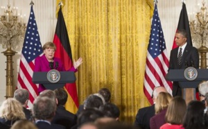 ​Angela  Merkel défend un plan de paix franco-allemand  à Washington