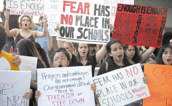 Une manifestation pour dénoncer le culte des armes aux Etats-Unis