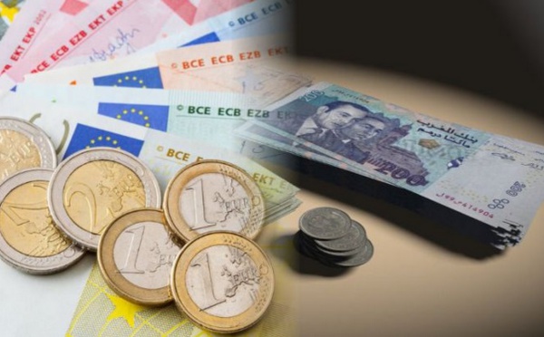 Le dirham s'apprécie vis-à-vis de l'euro  et se déprécie par rapport au dollar