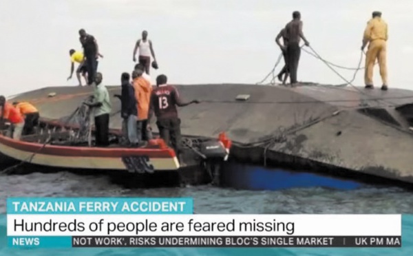 100 morts dans le naufrage d'un ferry sur le lac Victoria en  Tanzanie