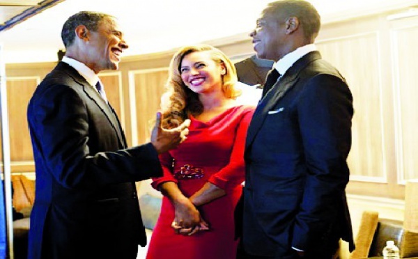 Le couple Jay-Z Beyoncé et les Obama