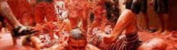 Espagne: des tonnes de tomates attendent la grande bagarre de la Tomatina