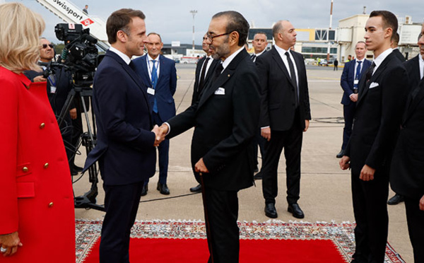 Arrivée au Maroc du Président français pour une visite d'Etat au Royaume à l'invitation de Sa Majesté le Roi